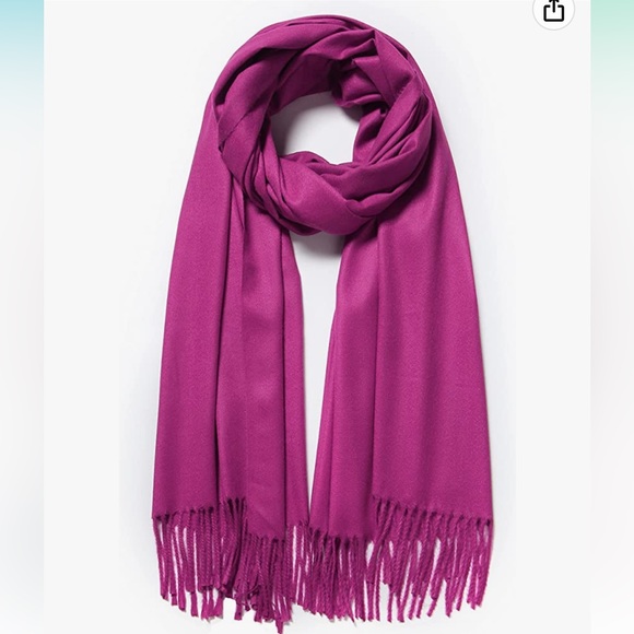 New - Radiant Orchid - Merino Wool & Silk Blend - Pashmina Scarf - Picture 12 of 12